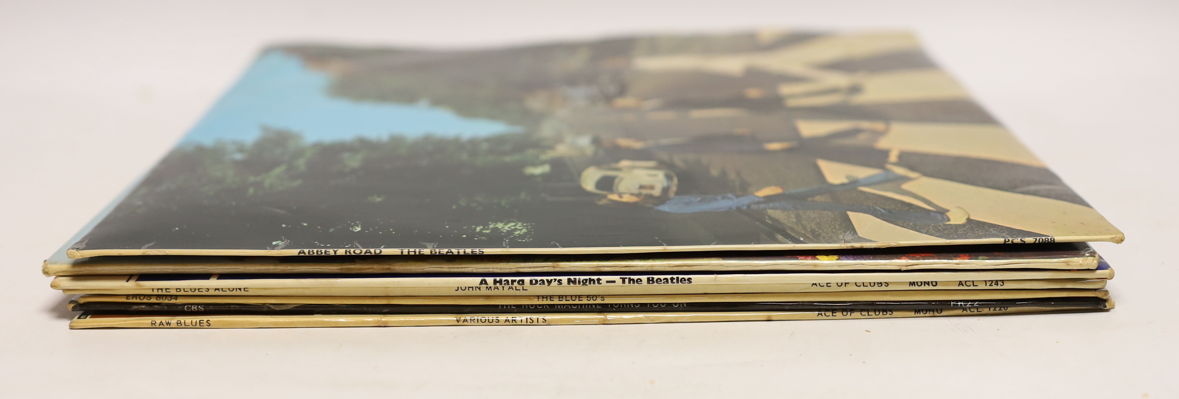 Seven LPs; Beatles Abbey Road, Sgt. Pepper, A Hard Days Night, plus John Mayall; The Blues Alone and three compilation albums
